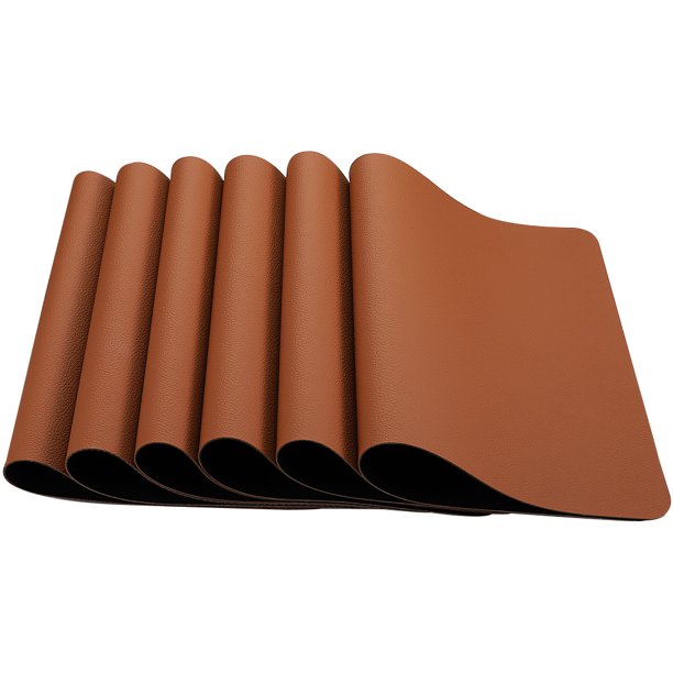 Toystoory 6 uds manteles individuales con aislamiento térmico almohadillas antideslizantes de piel sintética posavasos para de comedor 201 nuevo Mostrada marrón oscuro Toystoory HA005475-02