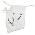 thumbnail image 2 of Antlers Fabric Pouch Set of 2, Antlers of a Huge Stag Bones Mounted on a Wooden Plate Prize Skull Print, Drawstring Bag for Toiletries Masks and Favors, 9" x 6", Brown and Pale Grey, by Ambesonne, 2 of 2