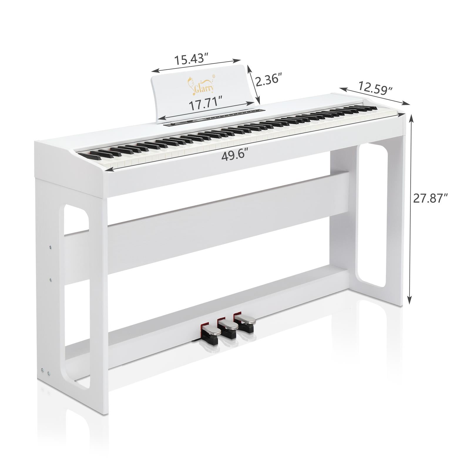 OverPatio 88 Keys Electric Digital Piano, Full Weighted Keyboards with Digital Music for All Experience Levels, White