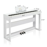 OverPatio 88 Keys Electric Digital Piano, Full Weighted Keyboards with Digital Music for All Experience Levels, White