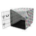 thumbnail image 3 of Retro Dog Crate Cover, Notebook Style Backdrop with Lively Colored Chamomile Flowers and Little Hearts, Easy to Use Pet Kennel Cover for Medium Large Dogs, 35" x 23" x 27", Multicolor, by Ambesonne, 3 of 6