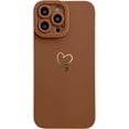 thumbnail image 2 of for iPhone 11 Pro Max Case 6.5"(2019), Cute Bling Side&Back Plated Love Heart with Anti-Fall Lens Cameras Cover Protection Soft Shockproof Anti-Fingerprint Anti-Dust Phone Cases - Brown, 2 of 9