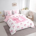 thumbnail image 2 of Erosebridal Girls D Personalized Initial Twin Bedding Sets 7-Piece,Teens Kawaii Pink Bowknot Bedding Comforter Set,Pink Reversible, 2 of 6