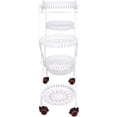 thumbnail image 6 of Miumaeov 6 Pots Modern Metal Plant Stand Heart Shape Flower Holder Shelf Movable with Wheel Flower Pot Stand for Patio Garden Living Room Corner Balcony Bedroom (White), 6 of 7