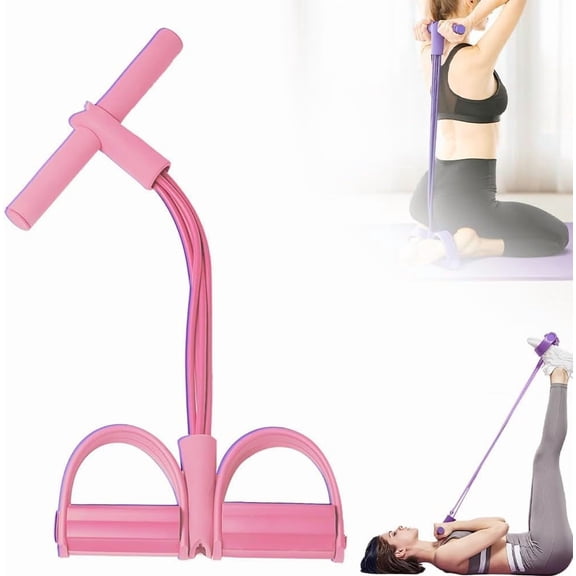 Qawaai 21 Fitness Resistance Bands, 6 Tube Pedal Ankle Puller, Six-tube Resistance Band Exerciser, Natural Latex Workout Equipment for Sit Up ABS Leg Training Women & Men