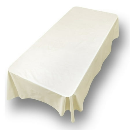 

Carnation Home Fashions 52 x 90 Vinyl Tablecloth with Polyester Flannel Backing in Ivory
