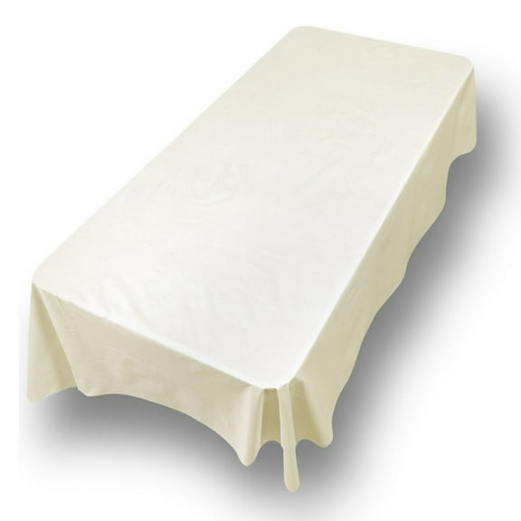 Carnation Home Fashions 52'' x 90,'' Vinyl Tablecloth with Polyester Flannel Backing in Ivory