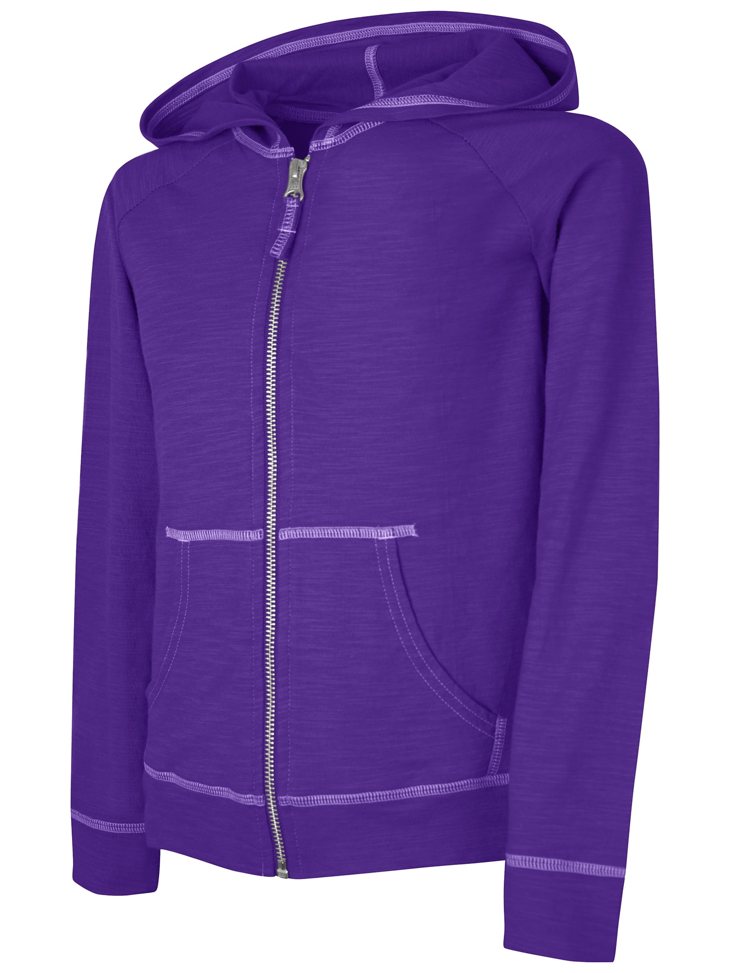 Hanes Girls Slub Jersey FullZip Hoodie, Sizes 416