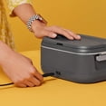 thumbnail image 4 of 28-Ounce Mini Electric Heated Lunch Box, Portable Food Warmer, Perfect for Travel, Car, On-the-Go, Keeps Food Warm, Spill-Free, Dishwasher-Safe, Ideal Gift for Men and Women, Gray, 4 of 5