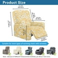 thumbnail image 6 of SCRAWLGOD Daisy Floral Beige Recliner Chair Cover Stretch Reclining Covers 4-Pieces Recliner Sofa Slipcovers Reclining Couch Cover Furniture Protector Covers for Dog, 6 of 7