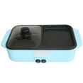 thumbnail image 7 of LASIEYO Hot Pot with Grill, 2 in 1 Indoor Non-Stick Electric Hot Pot and Frying Pan, Portable Multifunctional Smokeless Korean BBQ Grill Independent Dual Temperature Control Fast Heating (Blue), 7 of 7
