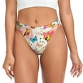 thumbnail image 1 of Balery Flowers And Birds Watercolor Tangas de Algodón para Mujer con Estampado – Ropa Interior Sexy, Transpirable, G-string-4X-Large, 1 of 6