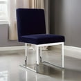 thumbnail image 6 of Boly 19 Inch Dining Chair, Set of 2, Navy Blue Velvet, Foam, Chrome Steel, 6 of 6
