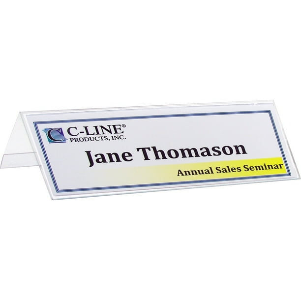 CLine Tent Card Holders, 2 1/2" x 8 1/2", Rigid Heavyweight Clear