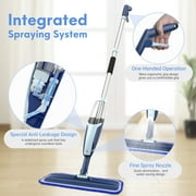 BIMZUC Spray Mop for Floor Cleaning Wet, with 14 oz Refillable Bottle and 2 Washable Microfiber Pads Home or Commercial Use, Red