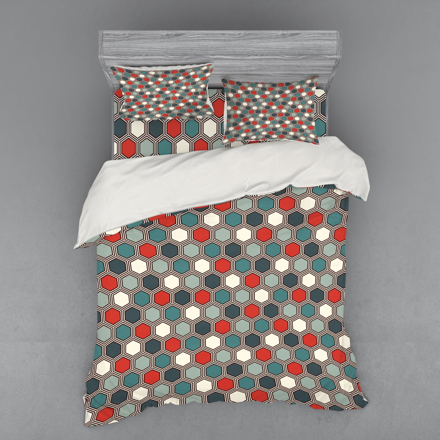 Geometric Duvet Cover Set, Abstract Inspired Geometric Mosaic