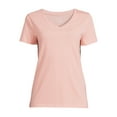 thumbnail image 5 of Time and Tru Women's V-Neck T-Shirt with Short Sleeves, 5 of 5