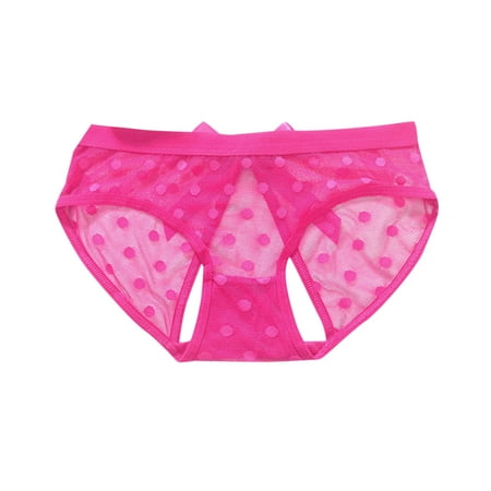 

wendunide lingerie for women Women Sexy Underwear Lace Perspective Sensuality Buttocks Hollow Underpant Hot Pink One Size