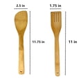 thumbnail image 3 of 8 Pc Wooden Spoon Spatula Bamboo Set Kitchen Utensil Cooking Mix Non-Stick Tools, 3 of 3