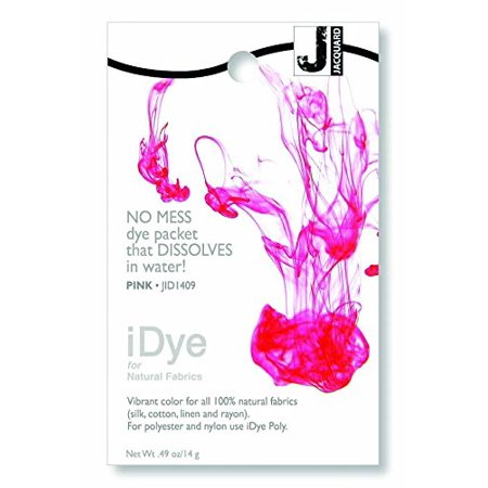 iDye Fabric Dye 14 Grams-Pink, For use on 100% natural fabrics By Jacquard From