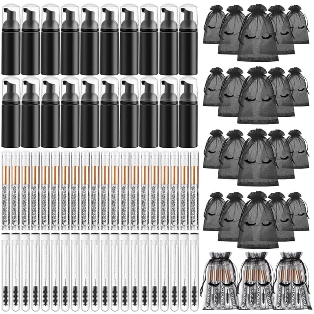 Kit de limpieza para extensiones de pestañas Zhehao, 80 unidades con champú, 60 ml