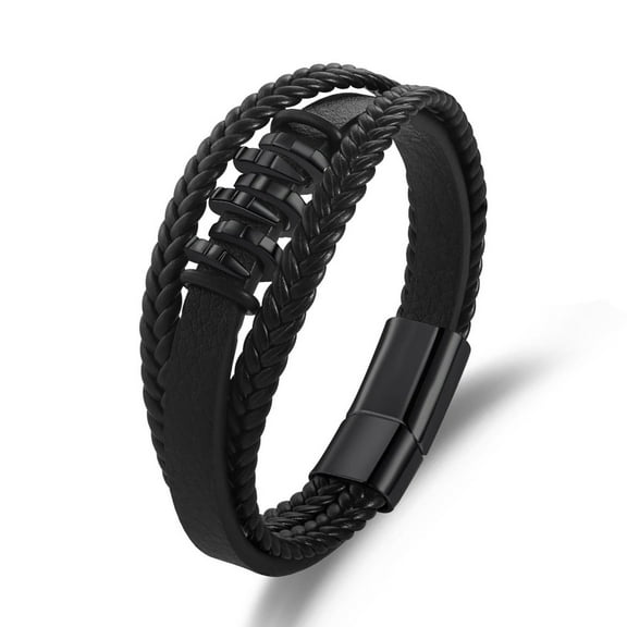 JO WISDOM Men's Multi layered Bracelet Leather Bracelet Bracelet Bracelet Magnetic Buckle Men's Bracelet Handmade by Senior Craftsmen's Leather Bracelet as a Gift for Boyfriend