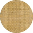 thumbnail image 1 of Ahgly Company Machine Washable Indoor Round Abstract Cinnamon Brown Area Rugs, 6' Round, 1 of 7