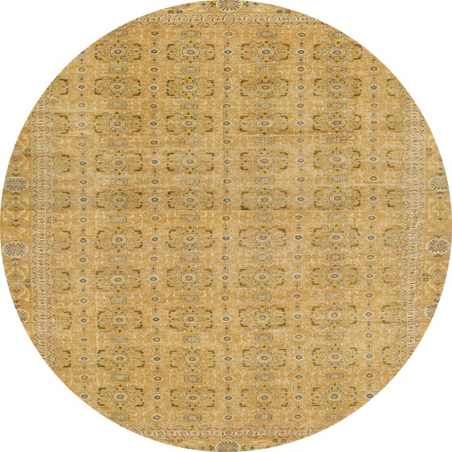 Ahgly Company Tapis d'Intérieur Lavables à la Machine, Ronds Abstraits Brun Cannelle, Ronds de 6'