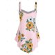 thumbnail image 2 of Más el tamaño de impresión de la flor botón frontal de la túnica sin mangas Rosegal Camisetas sin mangas de talla grande, 2 of 5