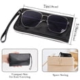 thumbnail image 5 of Linkidea Oversized Sunglasses Pouch, Large Frame Glasses Pouch for Sunglass, Eyeglasses Travel Bag Compatible with RB Double Bridge Round/Drifter Square/Aviator (Black), 5 of 7