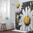 thumbnail image 6 of Daisy Bee Shower Curtain for Bathroom Decor, Farmhouse Flower Vintage Blackboard Background Waterproof Fabric Shower Curtain, 72"x78" Set with 12 Hooks, 6 of 9