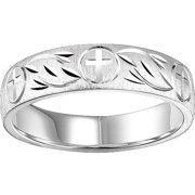 Sterling Silver Engraved Wedding Band