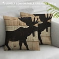 thumbnail image 3 of Qinduosi Log Decor, Throw Pillows Cover, Moose Decorative Throw Pillow Cover, Rustic Woodland Log for Bed Lodge Room Home Decor Inch Set of Pillowcase, 3 of 5