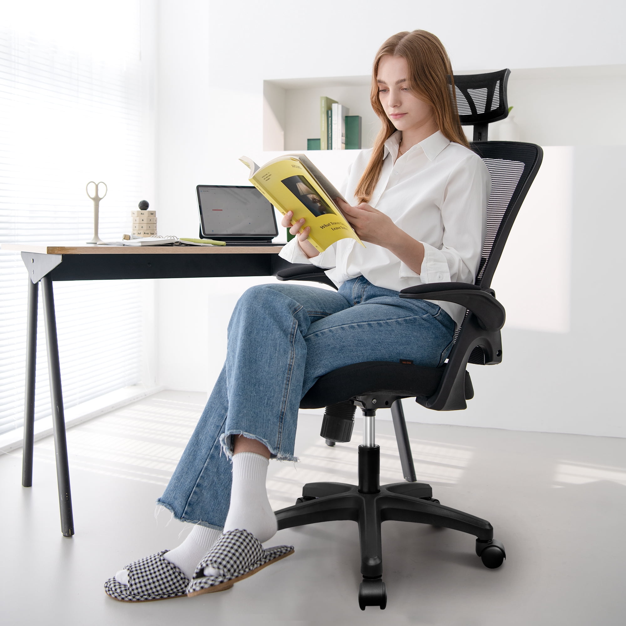 Neo Chair High Back Ergonomic Desk Chair Office Chair, Breathable Mesh Desk Chair with Adjustable Lumbar Support and Headrest, Black
