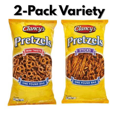 Clancy's Pretzels Mini Twists & Sticks Variety Pack, 2-Pack, 1 lb Each