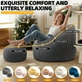 thumbnail image 3 of DEALTOPS Bean Bag Sofa Chair with Footrest, Foam-Filled Comfy Lounge Chair for Living Room, Bedroom, Dorm & Nursery, Gray, 3 of 7