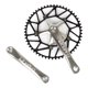 thumbnail image 2 of Juego de s individuales 170 mm s 130 BCD Juego de s para bicicleta de carretera de montaña, engranaje fijo (negro) Plata Soledad Juego de bielas de plato de bicicleta, 2 of 6