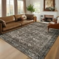thumbnail image 2 of FairOnly Brown 10'x13'Vintage Distressed Floral Area Rug Machine Washable Ultra Thin Low Pile Non-Slip Oriental Rug for Living Room Bedroom Kitchen, 2 of 7
