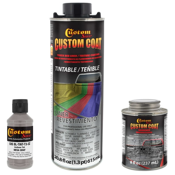 Custom Coat Mesa Gray 1 Quart Urethane SprayOn Truck Bed Liner Kit