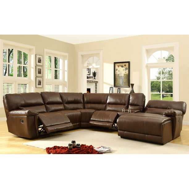 Bonded Leather Sectional Reclining Sofa, Recliner Sectional Sofa Bonded Leather