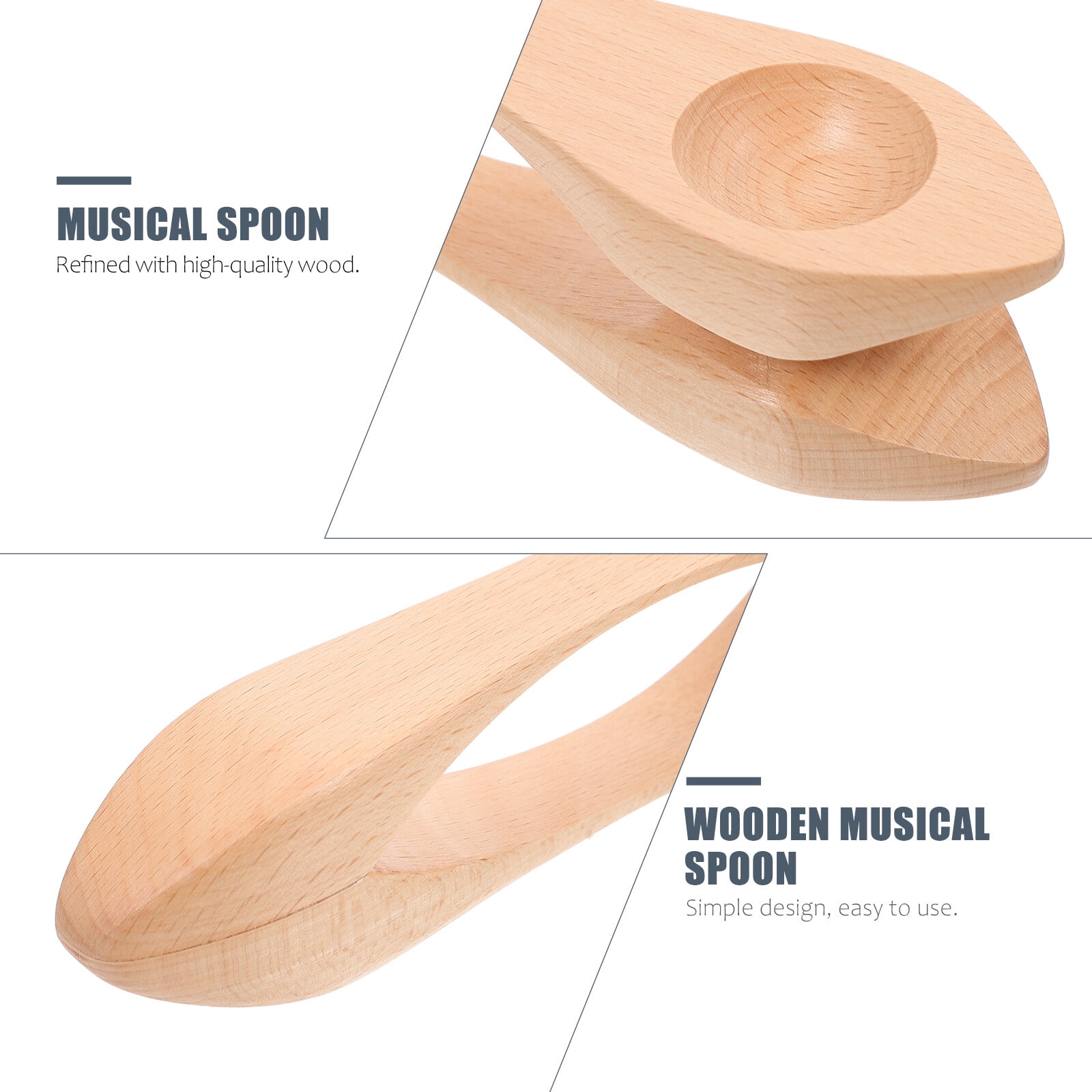 Wooden Musical Spoon Kindergarten Kid Performance Instrument Percussion Instrument