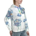 thumbnail image 6 of Kdxio Pale Blue Lotus Flowers Print Womens Oversized Hoodies Sweatshirts Hooded Pullover Tops Sweaters Casual-Medium, 6 of 7