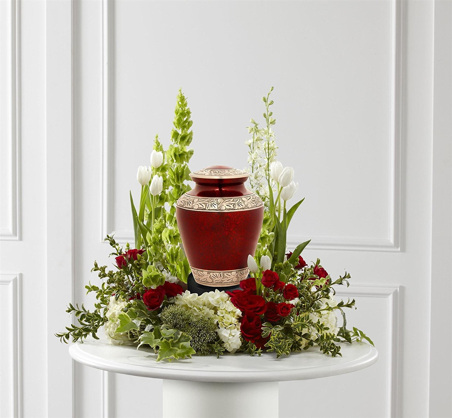 Elite Crimson Cloud and Silver Cremation Urn - Large Crimson Funeral Urn with Free Bag - Handcrafted Adult Crimson Urn for Human Ashes - New ~ Good Deal
