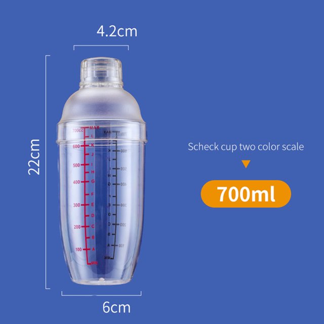 Coctelera, coctelera de martini, dor de martini para PC de grado alimenticio con coctelera graduada, juego de herramientas para barman para el 700ml Soledad batidor de coctéles