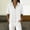 *White, variant on ClodeEU Women's Linen Blend Short Sleeve Button Down Shirt, Casual Loose Fit Blouse Army Green,Women's Plus L