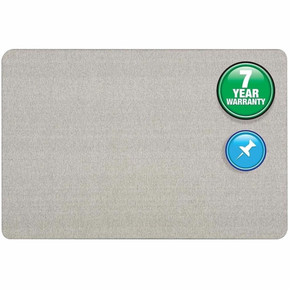Quartet Oval Office Fabric Bulletin Board, 3' x 2', Frameless, Gray (7683G)