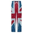 thumbnail image 5 of Glittery Union Jack Flag Winter Female Pants Flannel High Waist Women Pants Lady Warm Straight Leg Plush Trousers, 5 of 7