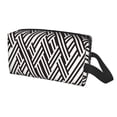 thumbnail image 2 of Goofa Black White Stripes Printed Toiletry Bag with Handle,Large Capacity Travel Makeup Cosmetic Bag for Women, Carry on Airport Airline Compliant Bag, 2 of 9
