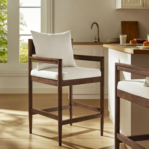 Modway Remington Wood Counter Stool in Salt