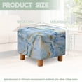 thumbnail image 5 of Jiueut Blue White Golden Marble Print Ottoman Slipcover, Breathable Footrest Sofa Slipcovers Soft Washable Covers for Footstool with Stretch Bottom, 5 of 7
